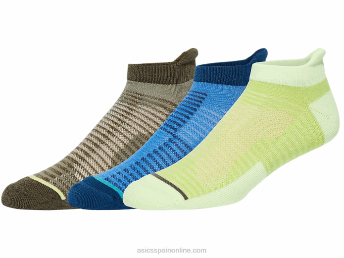 cojín de corte bajo (paquete de 3) Asics 4L68779 peligro green/lake drive multi