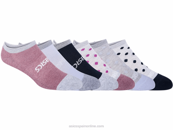 paquete de 6 calcetines acelerados para mujer Asics 4L683455 surtido azul/morado