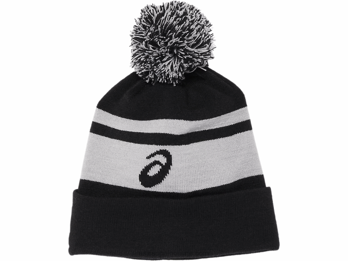 gorro unisex con pompón Asics 4L68789 negro/gris claro jaspeado