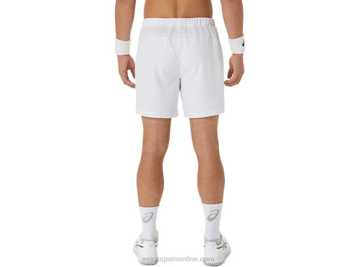 cancha de hombres 7in short Asics 4L68394 blanco brillante