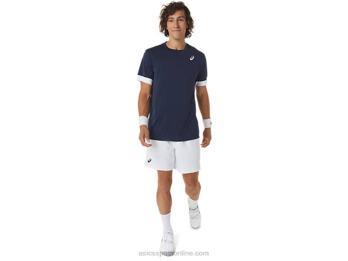 cancha de hombres 7in short Asics 4L68394 blanco brillante