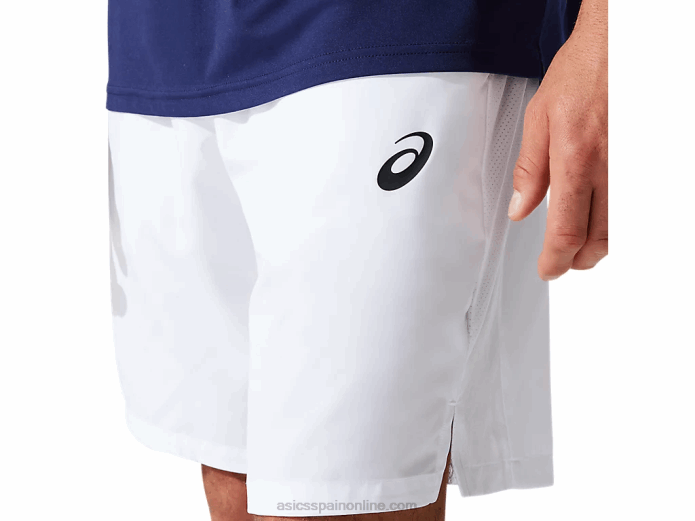 cancha de hombres 9in short Asics 4L681972 blanco brillante