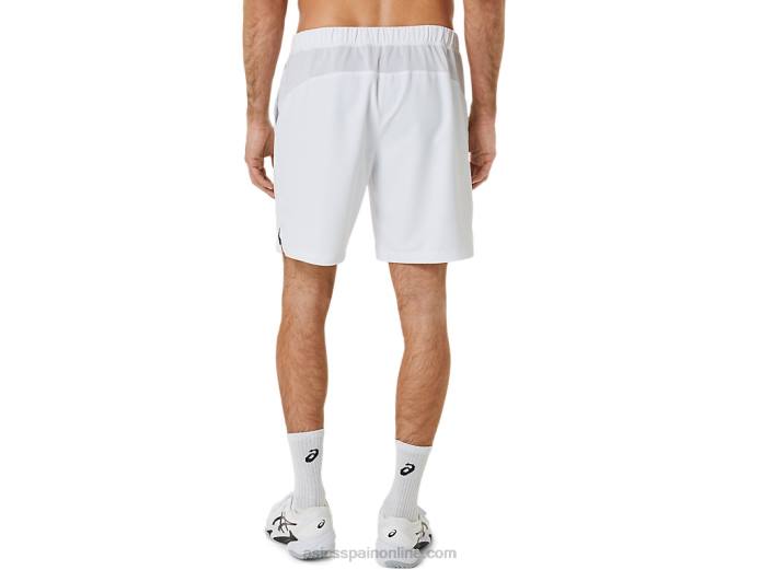 cancha de hombres 9in short Asics 4L68371 blanco brillante