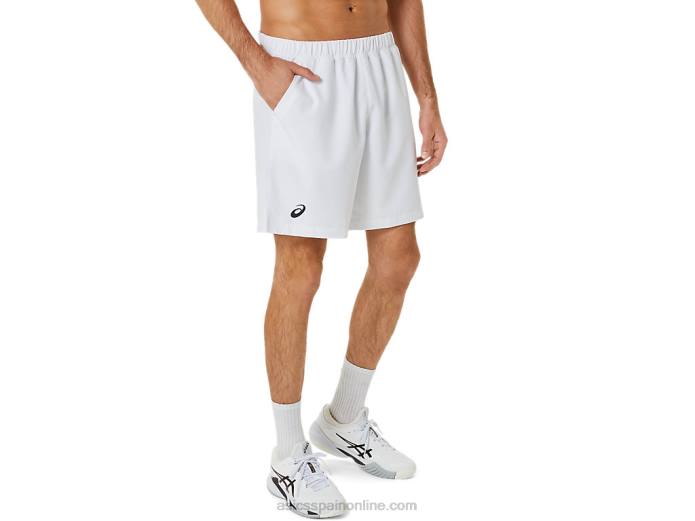 cancha de hombres 9in short Asics 4L68371 blanco brillante
