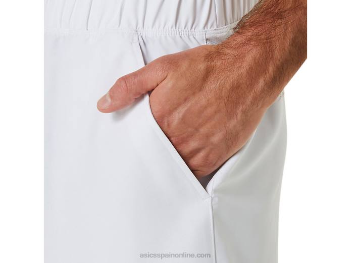 cancha de hombres 9in short Asics 4L68371 blanco brillante