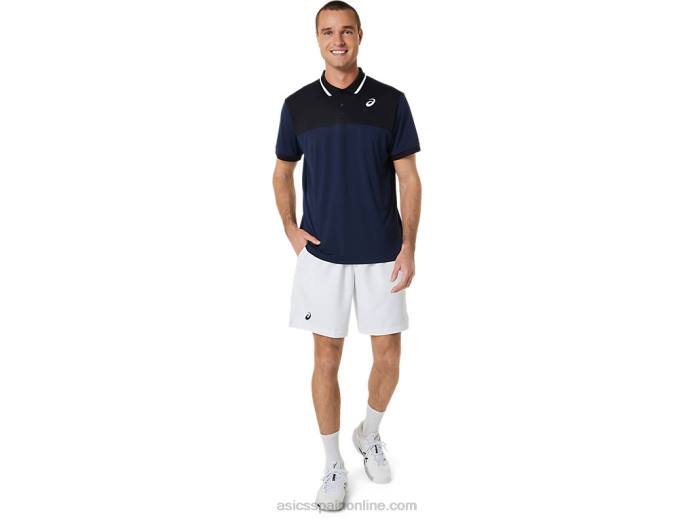 cancha de hombres 9in short Asics 4L68371 blanco brillante