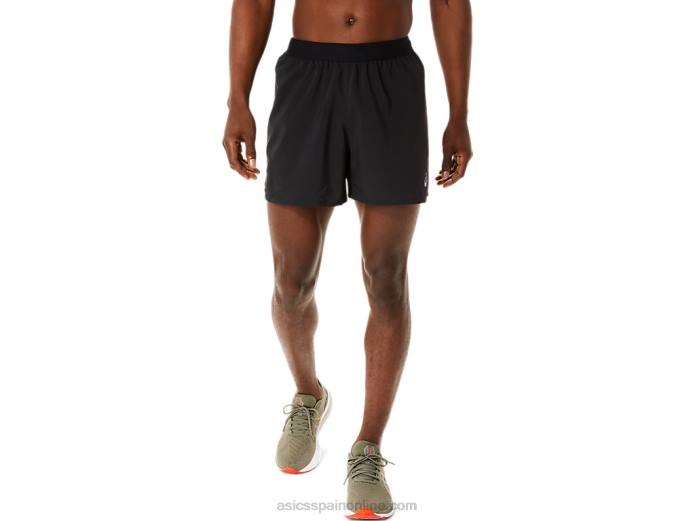 carretera de los hombres 5 en corto Asics 4L681099 rendimiento negro
