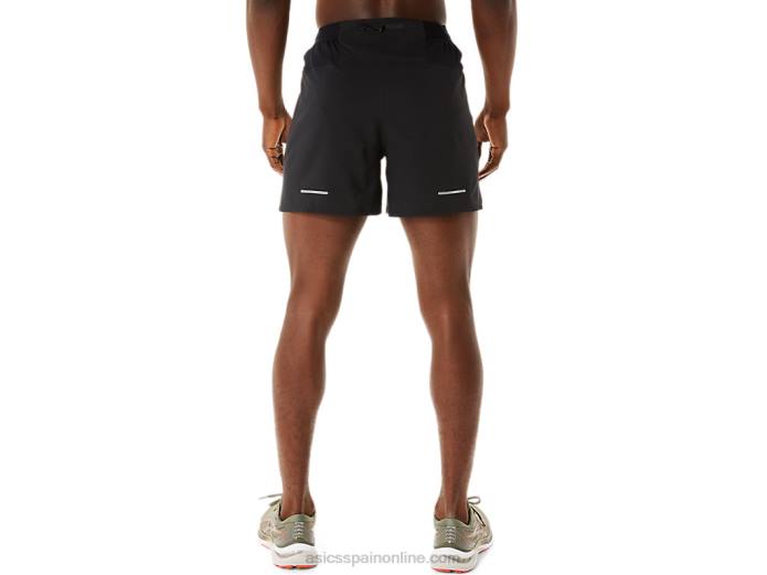 carretera de los hombres 5 en corto Asics 4L681099 rendimiento negro