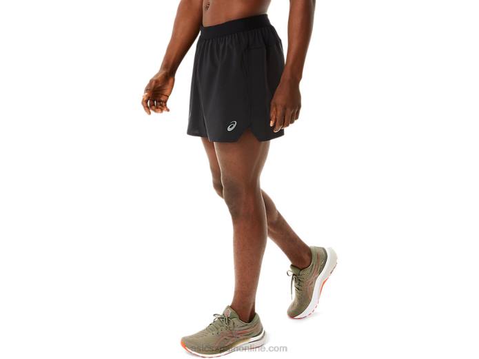 carretera de los hombres 5 en corto Asics 4L681099 rendimiento negro