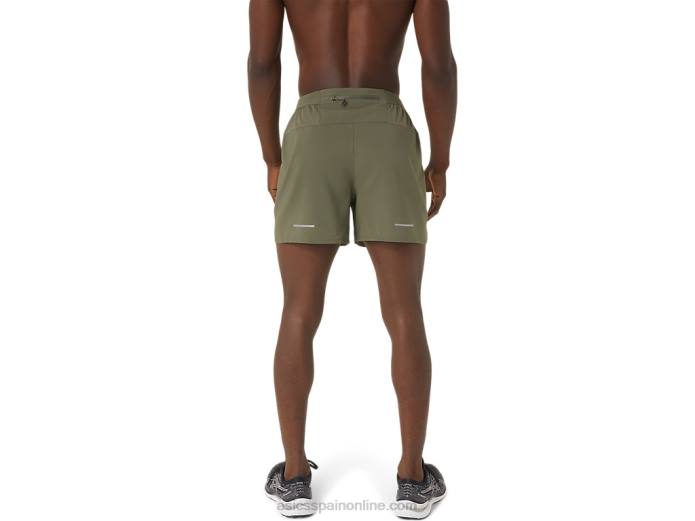 carretera de los hombres 5 en corto Asics 4L681109 manto verde