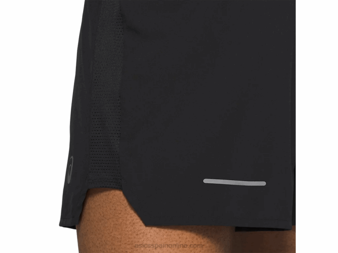 carretera de los hombres 5 en corto Asics 4L682099 rendimiento negro