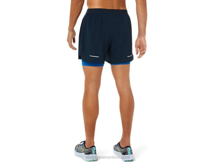 carretera hombre 2-n-1 5in short Asics 4L681534 unidad de azul francés/lago