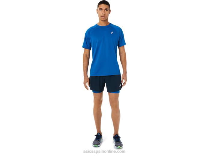 carretera hombre 2-n-1 5in short Asics 4L681534 unidad de azul francés/lago