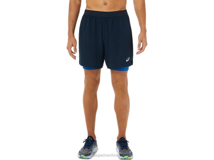 carretera hombre 2-n-1 7in short Asics 4L681478 unidad de azul francés/lago