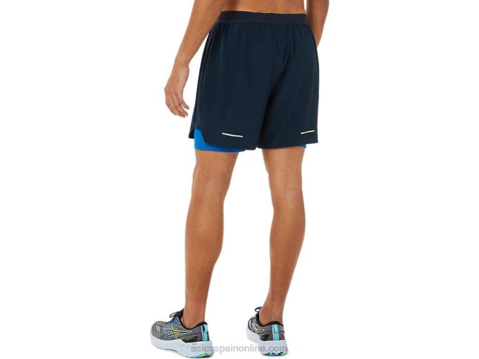 carretera hombre 2-n-1 7in short Asics 4L681478 unidad de azul francés/lago