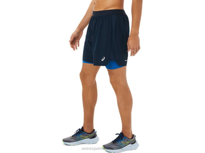 carretera hombre 2-n-1 7in short Asics 4L681478 unidad de azul francés/lago