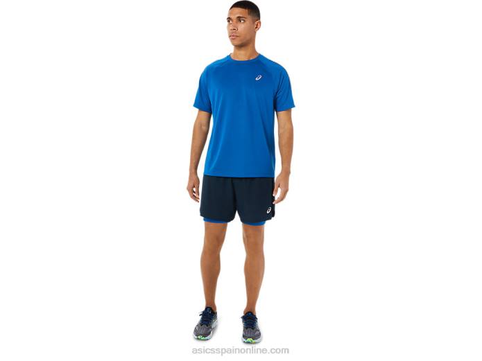 carretera hombre 2-n-1 7in short Asics 4L681478 unidad de azul francés/lago