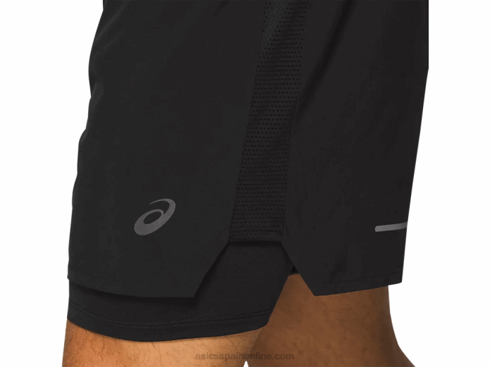 carretera hombre 2-n-1 7in short Asics 4L682100 rendimiento negro