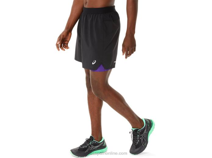 carretera hombre 2-n-1 7in short Asics 4L68893 mermelada negra/de uva negra