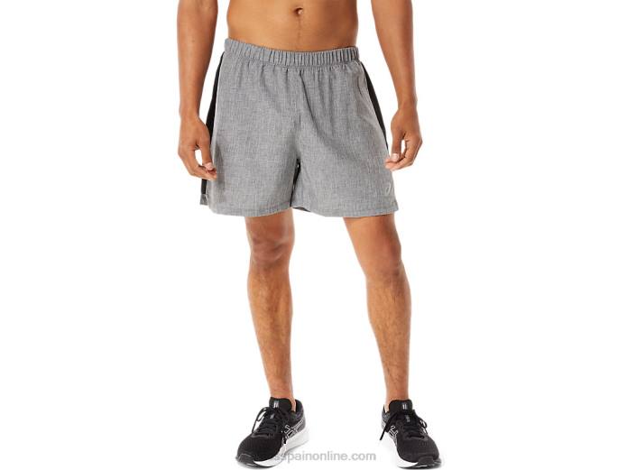 conjunto de hombre 5in short Asics 4L68974 jaspeado gris oscuro/negro