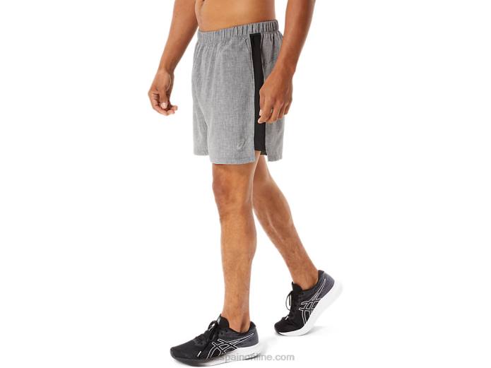 conjunto de hombre 5in short Asics 4L68974 jaspeado gris oscuro/negro