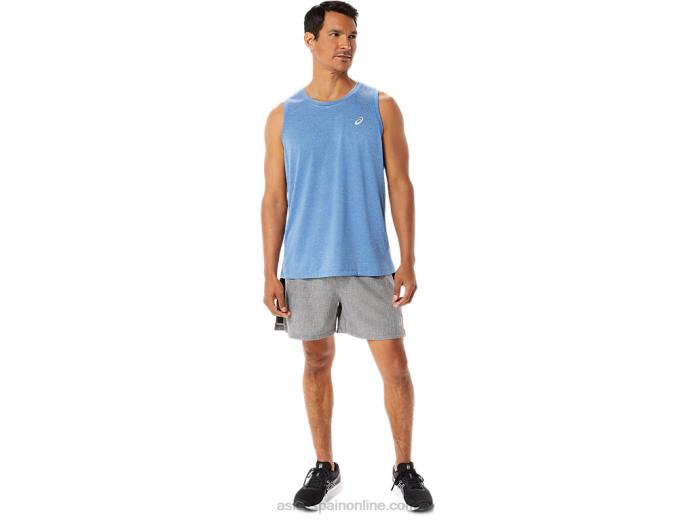 conjunto de hombre 5in short Asics 4L68974 jaspeado gris oscuro/negro
