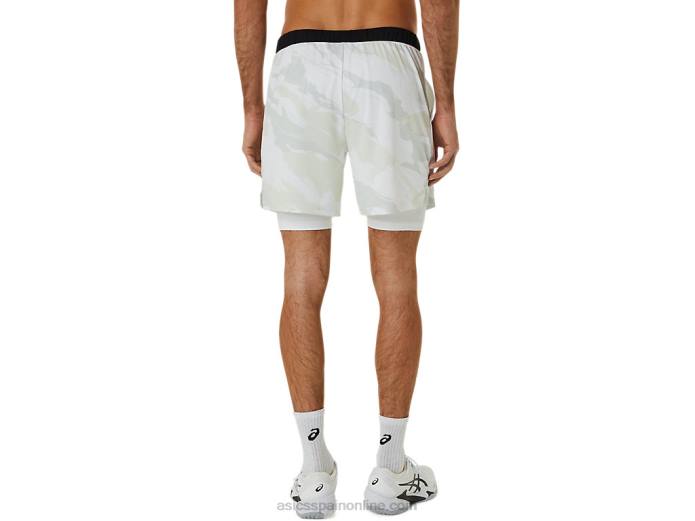 gráfico de partido de hombres 7in short Asics 4L68476 blanco brillante