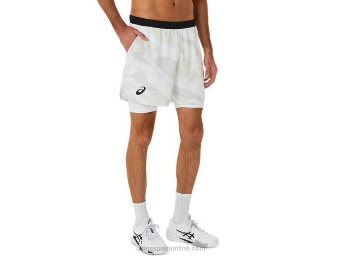 gráfico de partido de hombres 7in short Asics 4L68476 blanco brillante