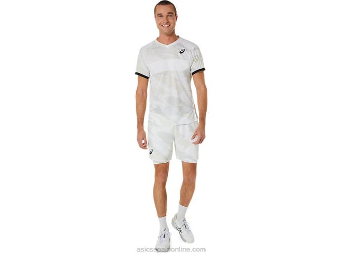 gráfico de partido de hombres 7in short Asics 4L68476 blanco brillante