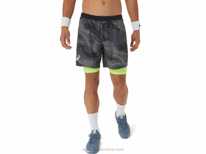 gráfico de partido de hombres 7in short Asics 4L68506 portador gris