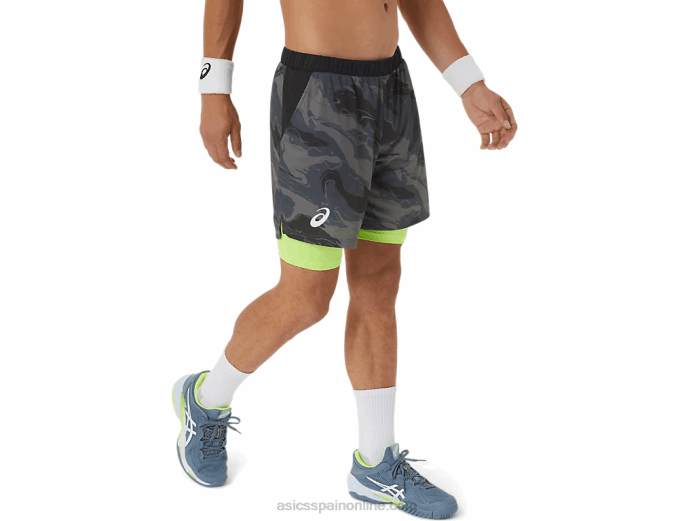 gráfico de partido de hombres 7in short Asics 4L68506 portador gris