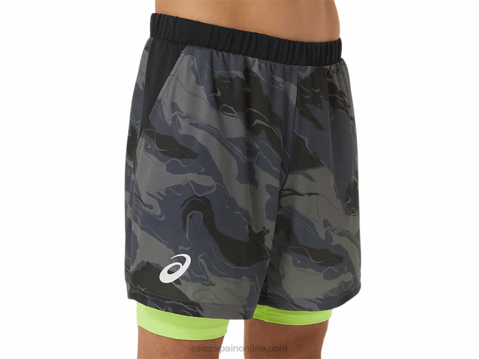 gráfico de partido de hombres 7in short Asics 4L68506 portador gris