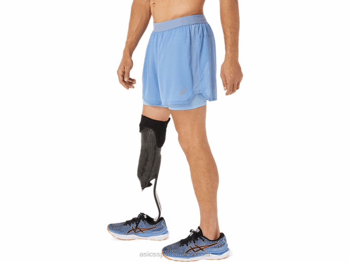 hombres ventilar 2-n-1 5in corto Asics 4L681322 armonía azul/bienaventuranza azul