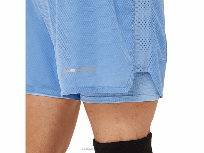 hombres ventilar 2-n-1 5in corto Asics 4L681322 armonía azul/bienaventuranza azul