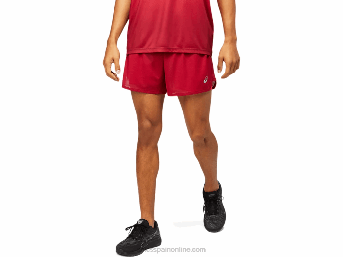 hombres ventilar 2-n-1 5in corto Asics 4L681803 burdeos/rojo eléctrico