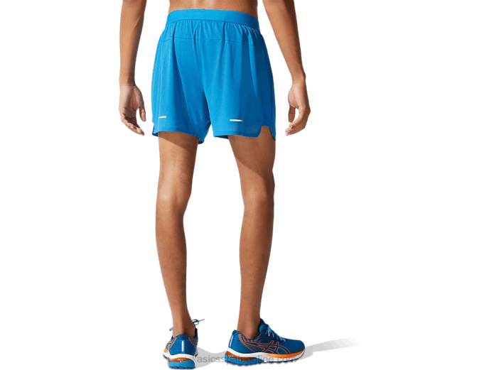 hombres ventilar 2-n-1 5in corto Asics 4L681911 azul renacido/azul francés