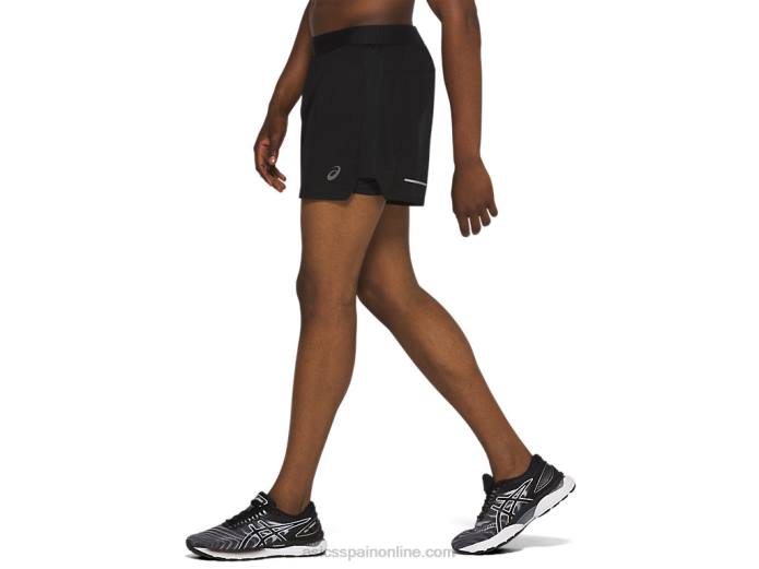 hombres ventilar 2-n-1 5in corto Asics 4L682085 rendimiento negro