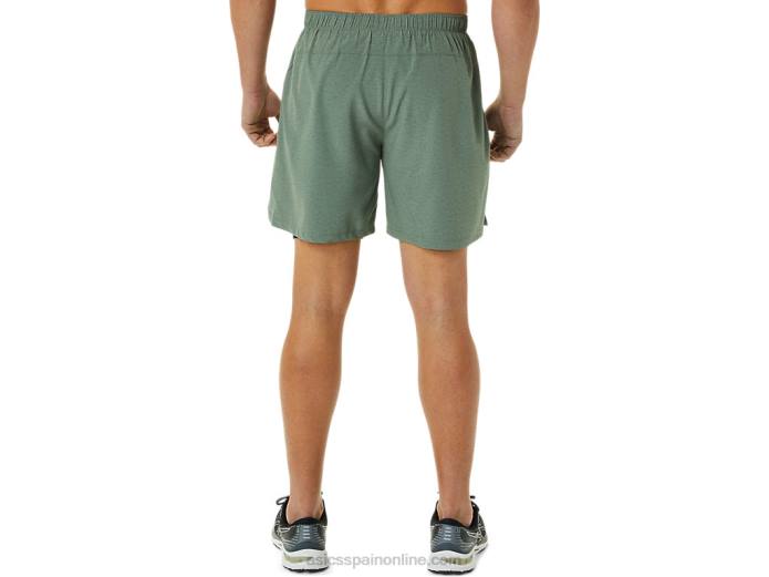 pantalón corto 7 en 2 en 1 para hombre Asics 4L681352 liquen verde brezo/azul francés