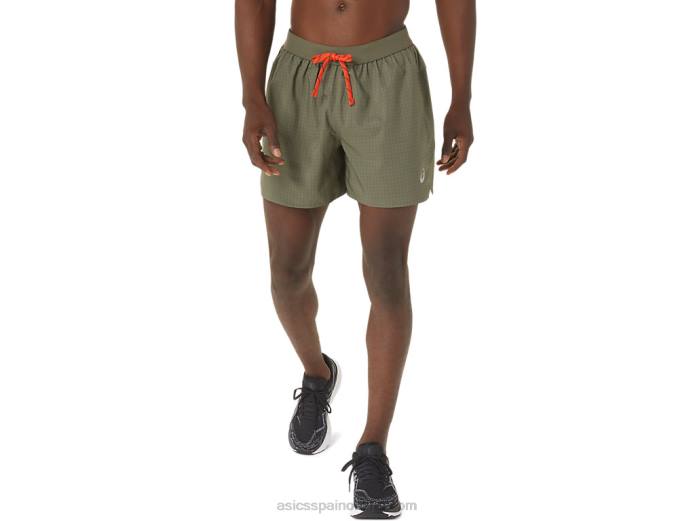 pantalón corto con logo fujitrail para hombre Asics 4L681075 manto verde