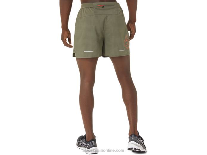 pantalón corto con logo fujitrail para hombre Asics 4L681075 manto verde