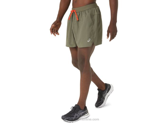 pantalón corto con logo fujitrail para hombre Asics 4L681075 manto verde