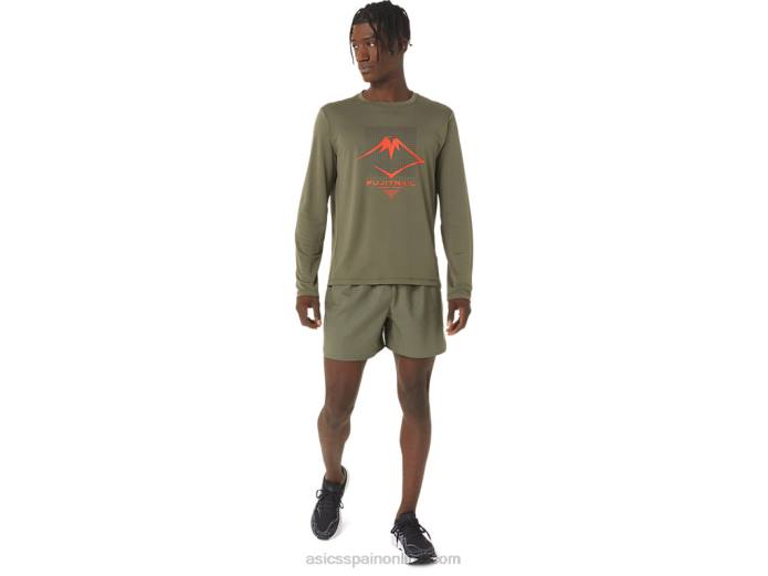 pantalón corto con logo fujitrail para hombre Asics 4L681075 manto verde