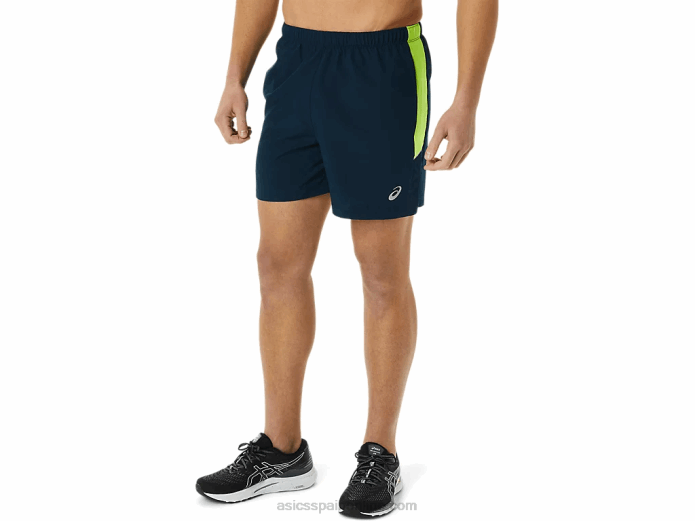 pantalón corto de 5 pulgadas pr lyte para hombre Asics 4L681355 azul francés/verde peligro