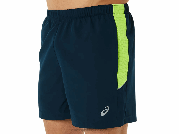 pantalón corto de 5 pulgadas pr lyte para hombre Asics 4L681355 azul francés/verde peligro