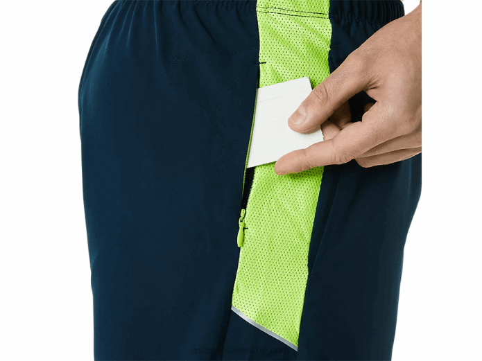 pantalón corto de 5 pulgadas pr lyte para hombre Asics 4L681355 azul francés/verde peligro