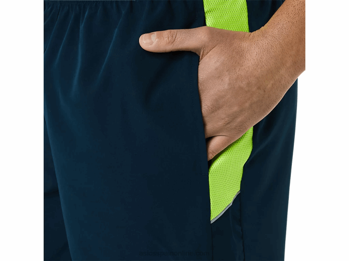 pantalón corto de 5 pulgadas pr lyte para hombre Asics 4L681355 azul francés/verde peligro