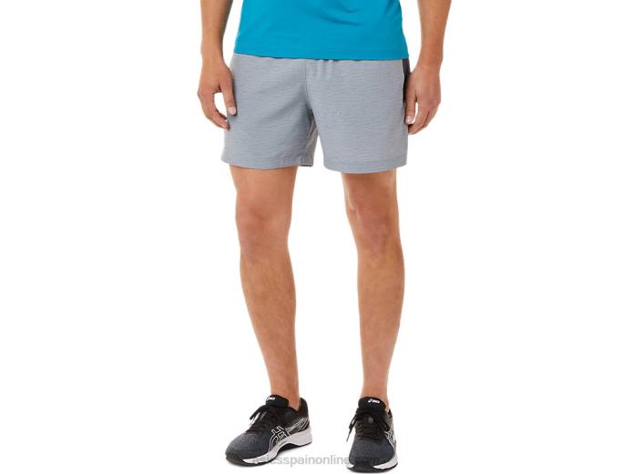 pantalón corto de 5 pulgadas pr lyte para hombre Asics 4L682038 estampado de sheet rock spacedye/gris