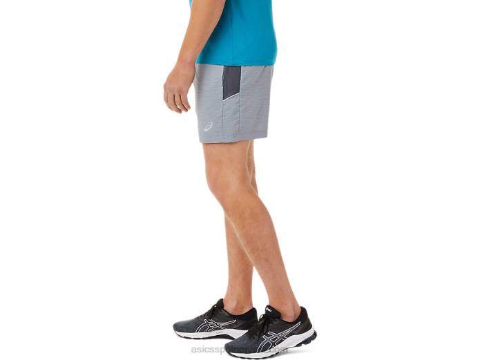 pantalón corto de 5 pulgadas pr lyte para hombre Asics 4L682038 estampado de sheet rock spacedye/gris
