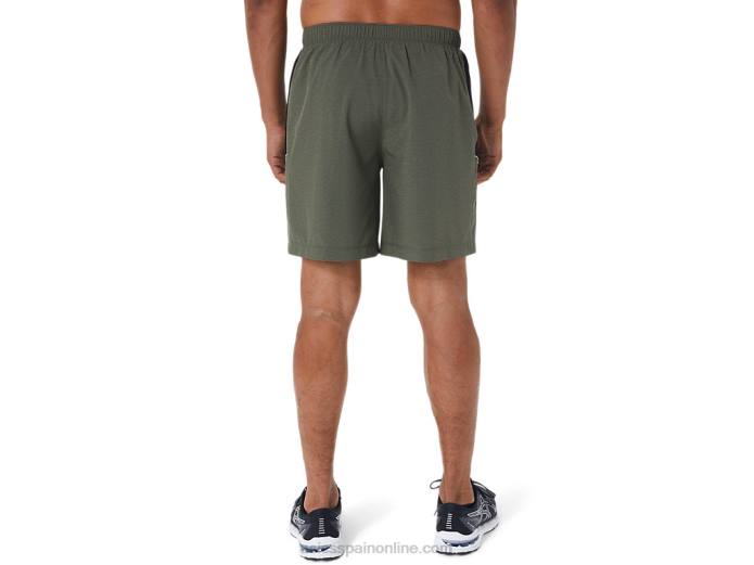 pantalón corto de 7 pulgadas pr lyte para hombre Asics 4L681022 manto verde htr/perf negro