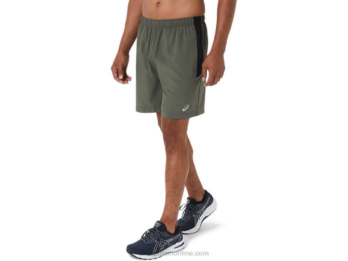 pantalón corto de 7 pulgadas pr lyte para hombre Asics 4L681022 manto verde htr/perf negro